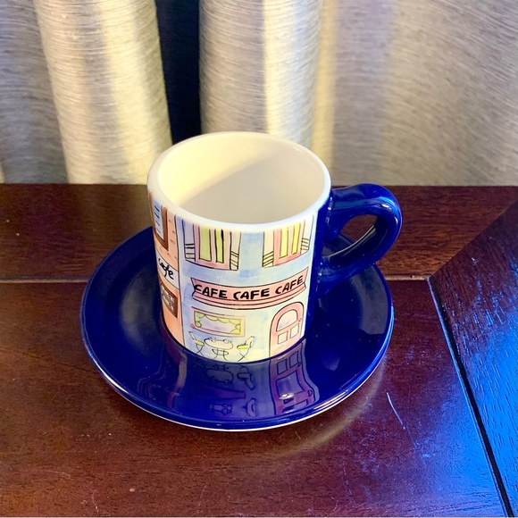 Set of 5 Hand Painted Ceramic Espresso Cups and Saucers. - Picture 15 of 15